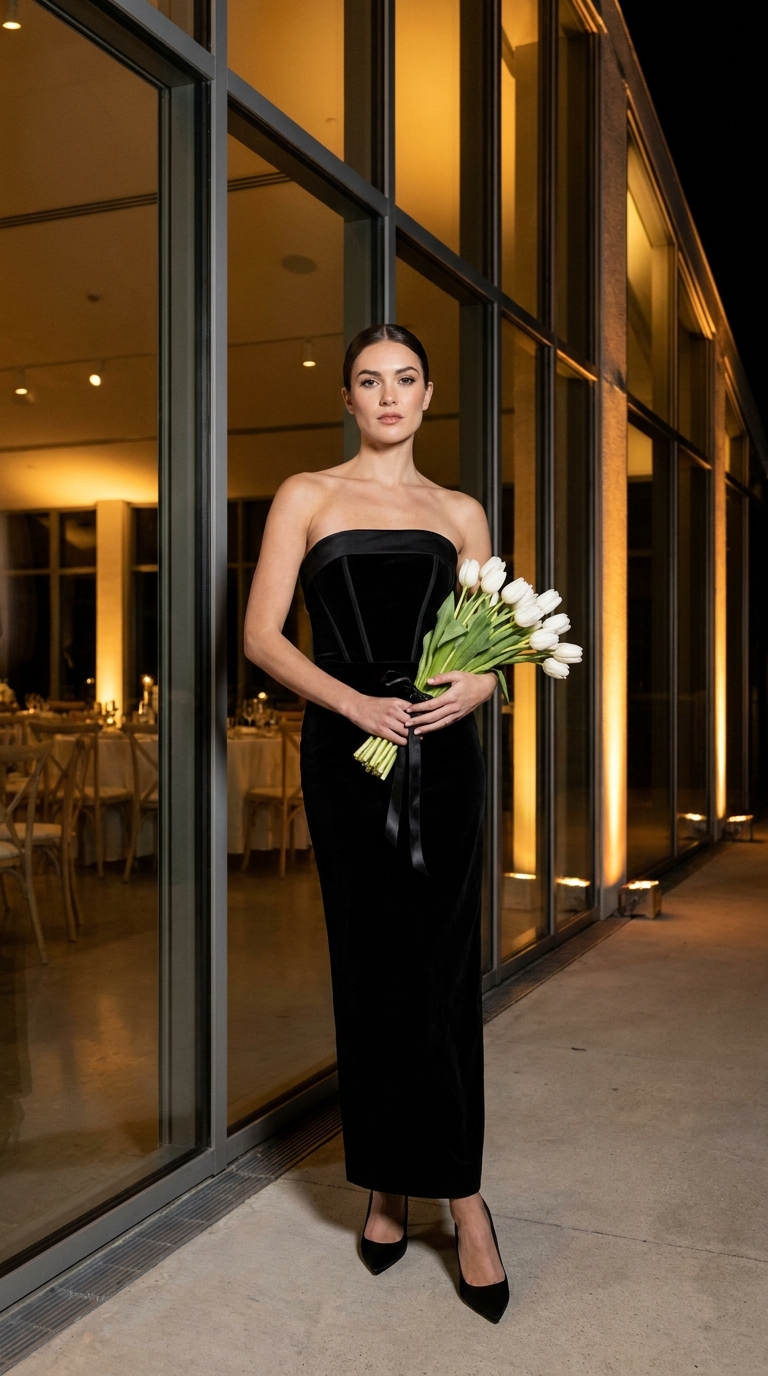 Preto Chic Bandeau — Ângulo Três Quartos