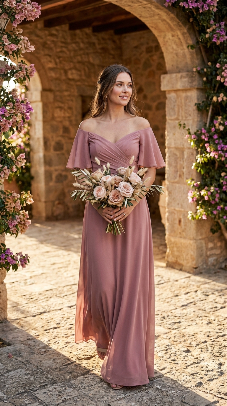 Rosa Queimado em Crepe — Três Quartos Campestre