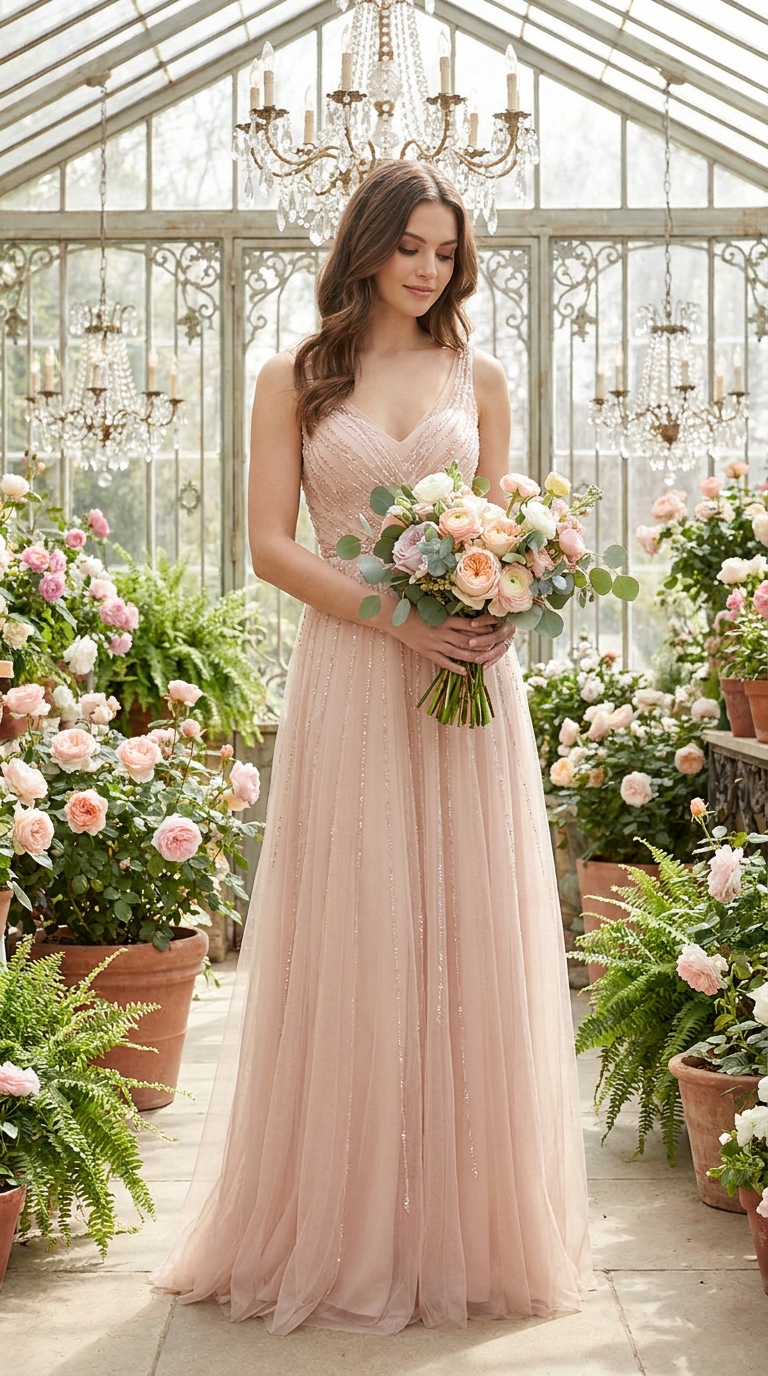 Rosé Blush com Micropontos de Luz — Vista Frontal