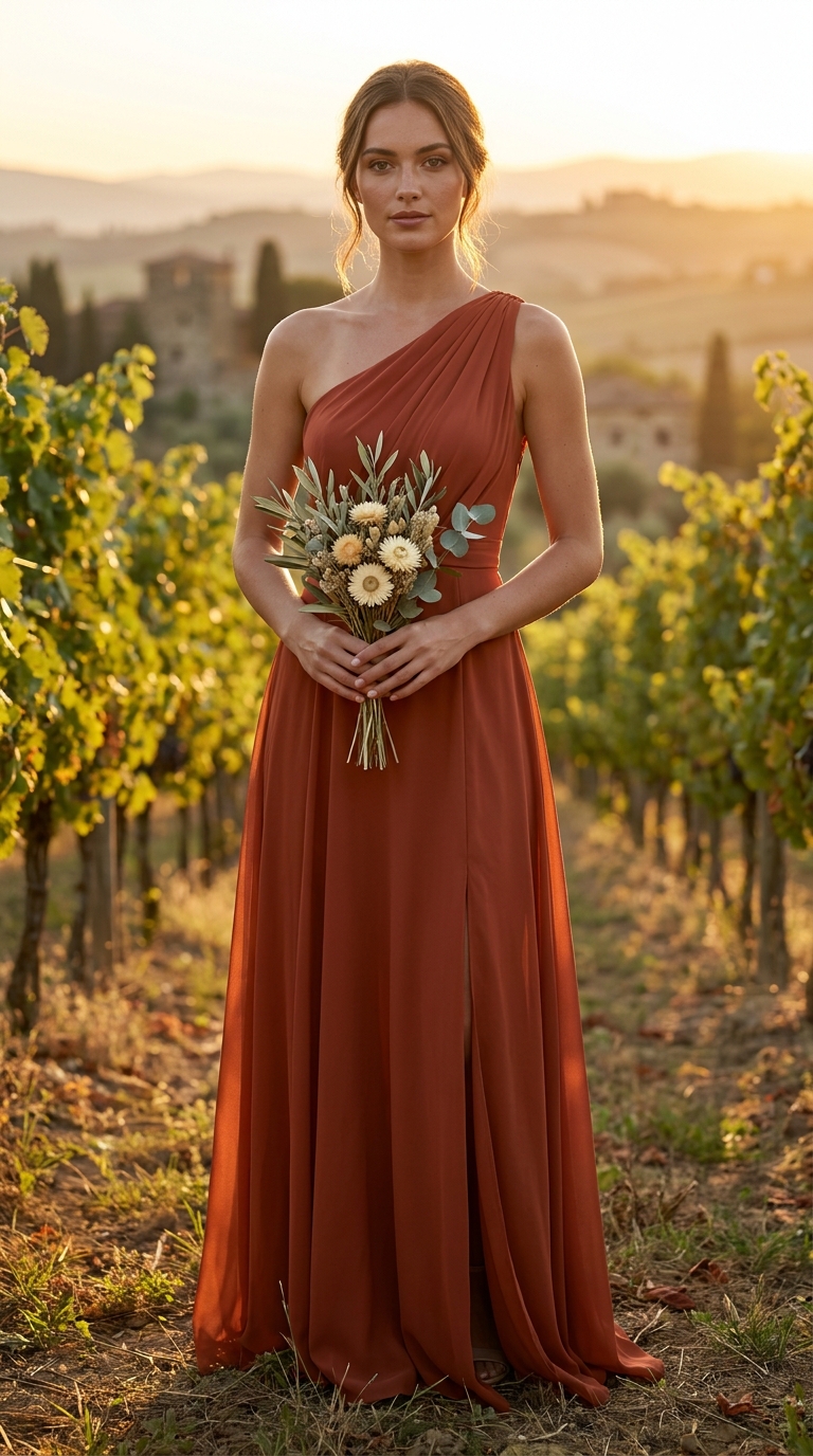 Terracota em Chiffon — Ângulo Três Quartos