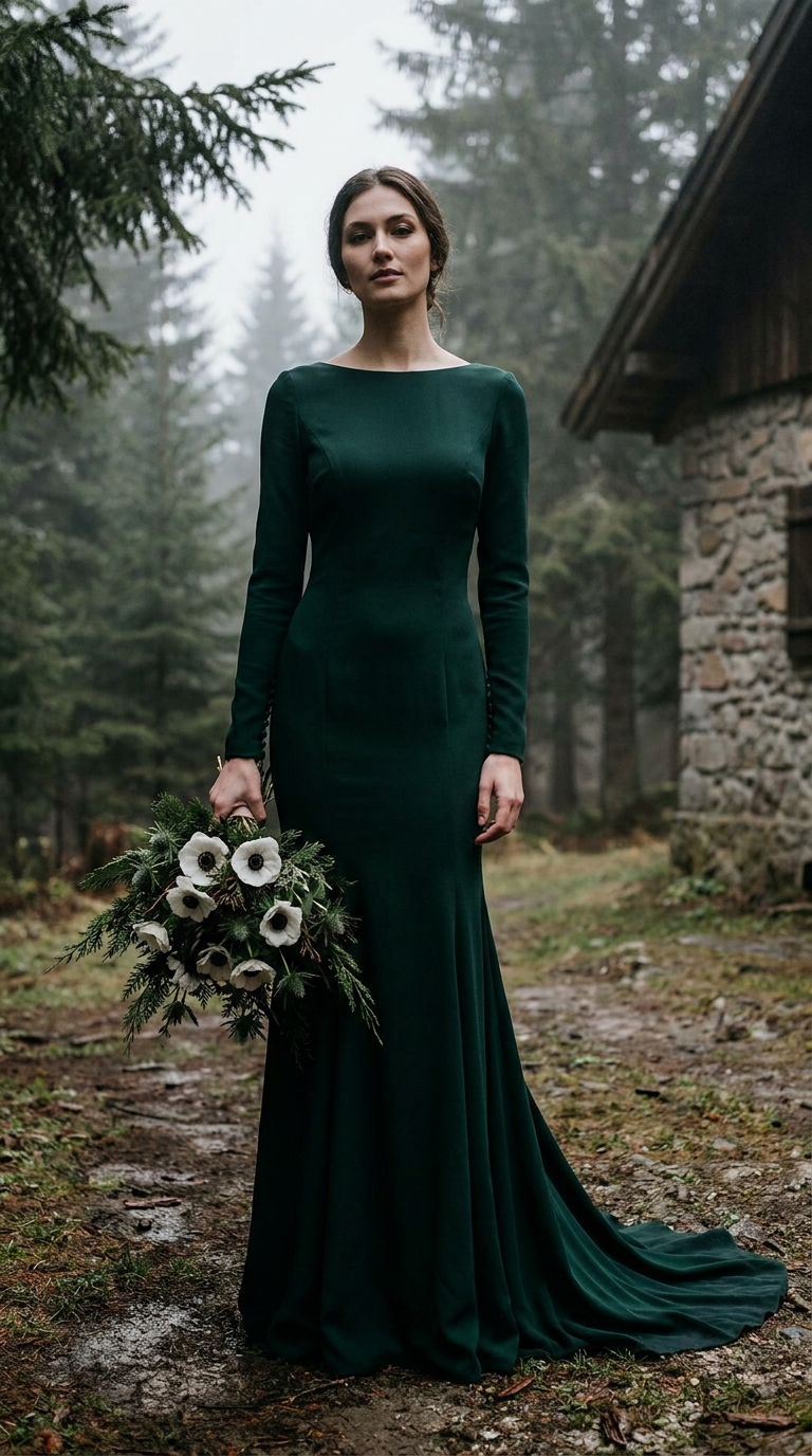 Verde Floresta em Crepe — Vista Frontal