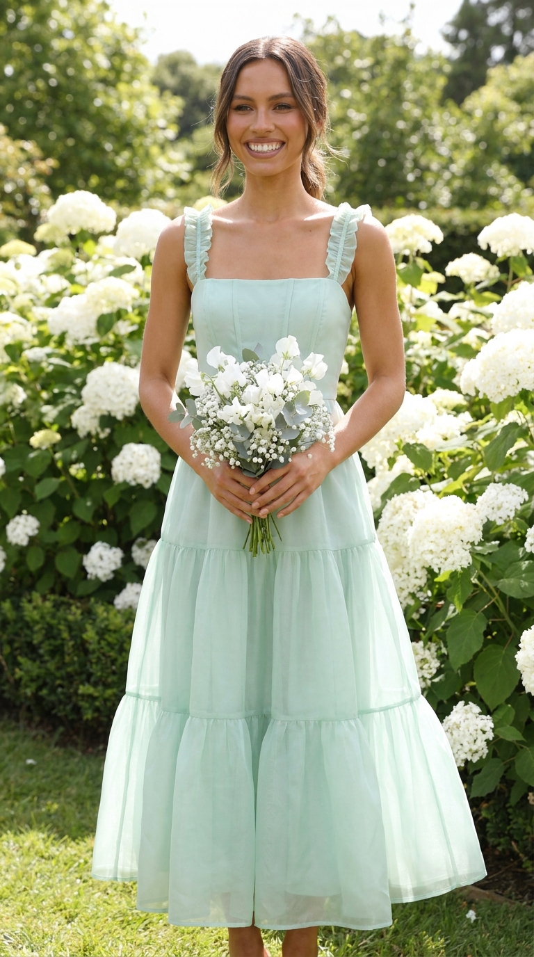 Verde Menta em Organza — Detalhes do Corset